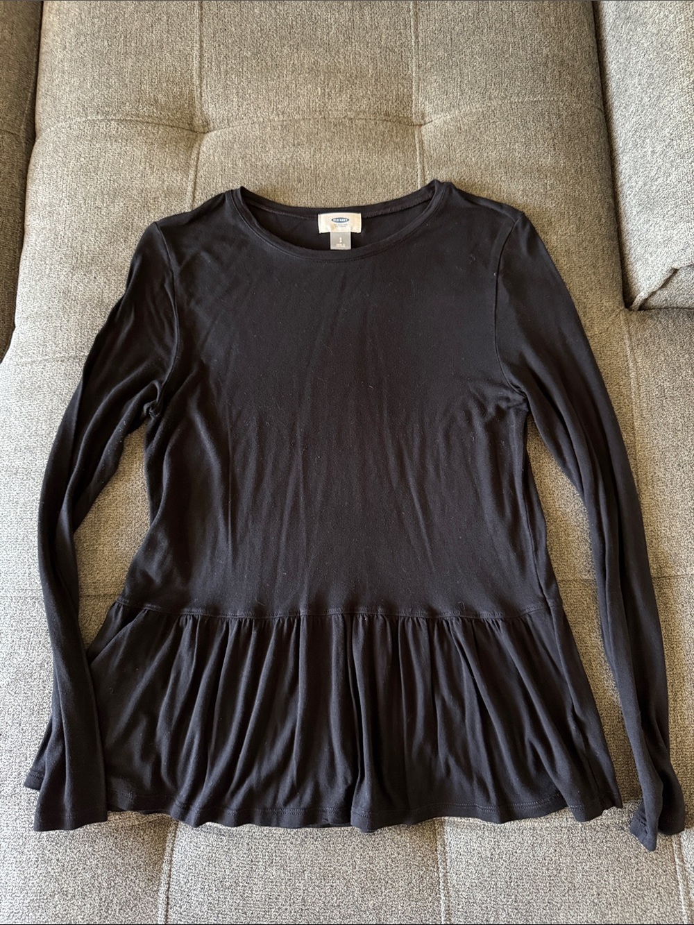 Old Navy Black Long Sleeve Peplum Top